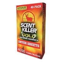 Wildlife Research Center Scent Killer Gold Autumn Formula Dryer Sheets, 40 Pack