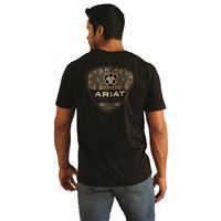 Ariat Men's Paisley Shield Short Sleeve Tee, Black