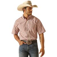 Ariat Men's Pro Series Short Sleeve Shirt, Tea Rose Plaid