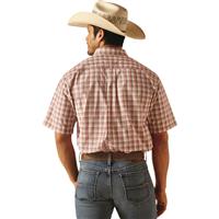 Ariat Men's Pro Series Short Sleeve Shirt, Tea Rose Plaid