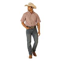Ariat Men's Pro Series Short Sleeve Shirt, Tea Rose Plaid