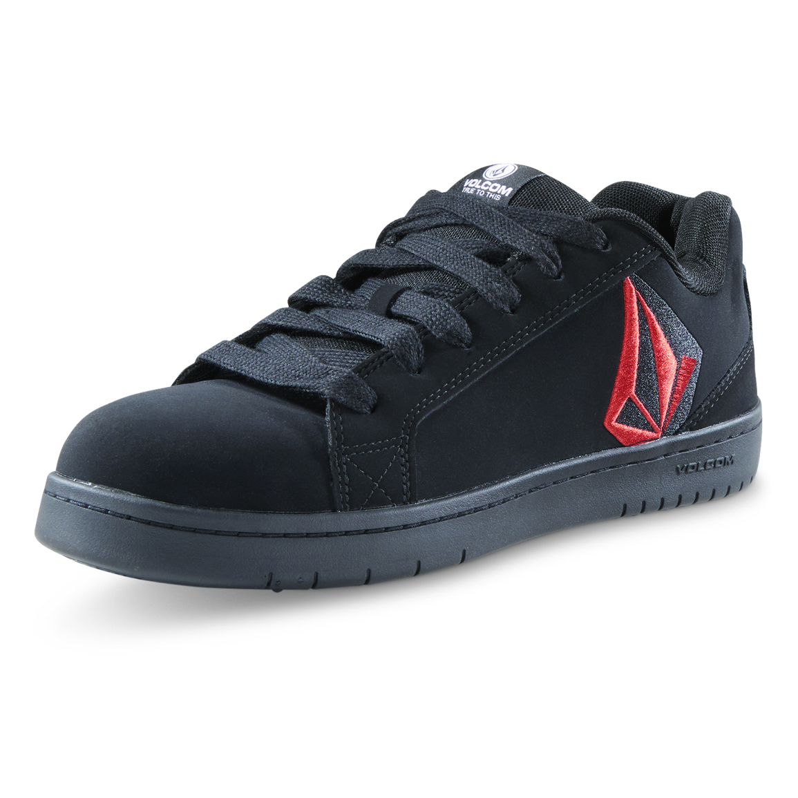 Volcom Men's Stone Composite Toe Work Shoes, Black/Red