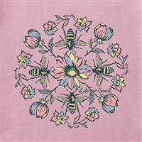 Life is Good Women's Floral Bee Mandala Crusher Lite Short Sleeve, Violet Purple