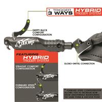 All-in-one Hybrid Trigger provides 3 different attachment locations: forward speed, straight, or swept-back