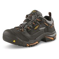 KEEN Utility Men's Braddock Low Steel Toe American Built Work Shoes, Black/bossa Nova