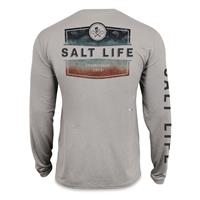 Salt Life Men's Ameritude Long-Sleeve SLX UVapor Tee, Mist Grey Heather