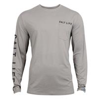 Salt Life Men's Ameritude Long-Sleeve SLX UVapor Tee, Mist Grey Heather