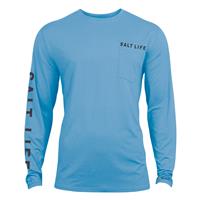Salt Life Men's Ameritude Long-Sleeve SLX UVapor Tee, Azure Heather