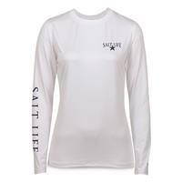 Salt Life Women's Amerilove Star SLX Long-Sleeve Shirt, White