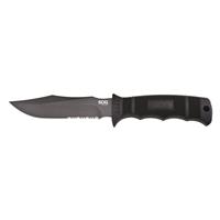 Partially-serrated clip-point blade