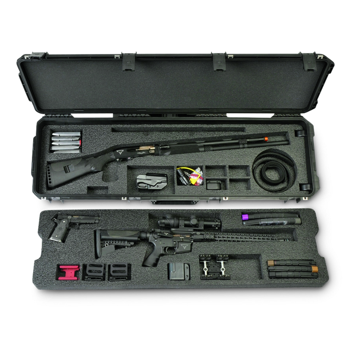 SKB iSeries 50146 3Gun Competition Wheeled Hard Case, 53x17x6.75"h