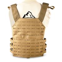 Laser-cut (MOLLE compatible) panels for adding pouches, holsters, or similar