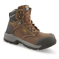 KEEN Utility Women's Evanston 6" Waterproof Carbon Fiber Safety Toe Work Boots, Bison/black