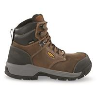 KEEN Utility Women's Evanston 6" Waterproof Carbon Fiber Safety Toe Work Boots, Bison/black