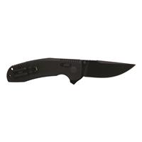 Clip-point blade with black titanium nitride finish