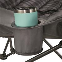 Oversized cup holder holds a 30-oz. tumbler or similar