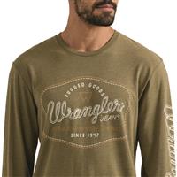 Wrangler Long-Sleeve Graphic Tee, Olive Heather
