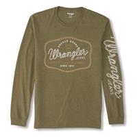 Wrangler Long-Sleeve Graphic Tee, Olive Heather