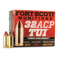Fort Scott Tumble Upon Impact Ammo, .32 ACP, SCS, 71 Grain, 20 Rounds