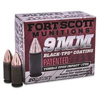 Fort Scott Tumble Upon Impact TBD-9 Ammo, 9mm, SCS, 80 Grain, 20 Rounds ...