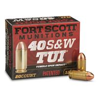 FORT SCOTT MUNITIONS Fort Scott Tumble Upon Impact Ammo, .40 S&W, SCS, 125 Grain, 20 Rounds