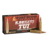 FORT SCOTT MUNITIONS Fort Scott Tumble Upon Impact Ammo, 5.56x45mm NATO, SCS, 40 Grain, 20 Rounds