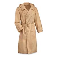 French Military Surplus Waterproof Nylon Trench Coat, New