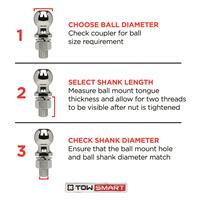 TowSmart Class IV 2" Chrome Hitch Ball, 7500 lb. Capacity