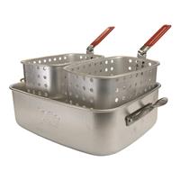 Includes (2) fry pots, (3) fry baskets, (2) oil thermometers