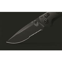 3.55in partially-serrated drop-point blade with Black Cerakote finish