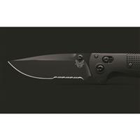 3.55in partially-serrated drop-point blade with Black Cerakote finish