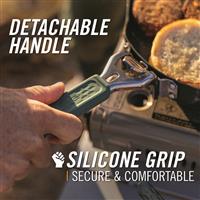 Silicone overmold for grip when hot