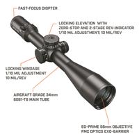 Bushnell 5-30x56mm Match Pro ED Rifle Scope, FFP DM2 (MRAD) Illuminated Reticle