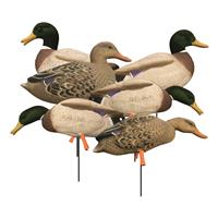 Higdon Magnum Full Body Mallard Duck Decoys, Flocked Heads, 6 Pack