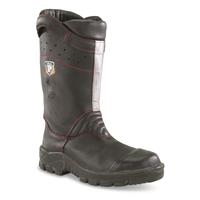 Austrian Military Surplus Kommandant Leather Fire Safety Pull-On Boots, Used, Black