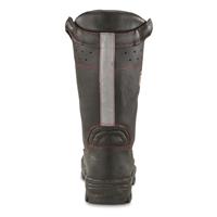 Austrian Military Surplus Kommandant Leather Fire Safety Pull-On Boots, Used, Black
