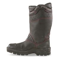 Austrian Military Surplus Kommandant Leather Fire Safety Pull-On Boots, Used, Black