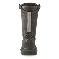 Austrian Military Surplus Kommandant Leather Fire Safety Pull-On Boots, Used, Black