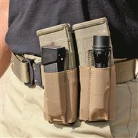 Single compartment secures 1 rifle mag and 1 pistol mag (or similar-sized gear)