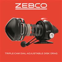 Zebco Omega Pro Spincast Fishing Reel, Size 30 Reel, Left/Right Retrieve, Black