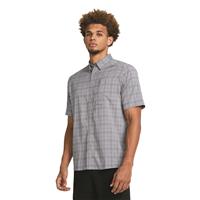 Under Armour Drift Tide 2.0 Plaid Short-Sleeve Woven Shirt, Harbor Blue/gravel/steel