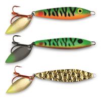 Moonshine Lures Two-Faced Glow Shiver Spoon, Wild Perch