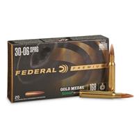 Federal Premium Gold Medal, .30-06 Springfield, Sierra MatchKing BTHP, 168 Grain, 20 Rounds