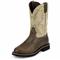 Men's Justin® 11 inch Stampede Steel Toe EH Western Boots, Waxy Brown