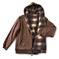 Reversible Full-zip Hoodie Jacket, Brown