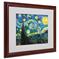 "Starry Night" Framed Matted Art by Vincent van Gogh, Walnut
