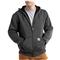 Carhartt Rain Defender Rutland Thermal-lined Hooded Zip-front Sweatshirt, Carbon Heather - Front view