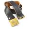 Genuine leather with unique gold-tone buckle