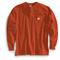 Carhartt Men's Pocket Long-Sleeve Henley Shirt, Chili