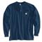 Carhartt Men's Pocket Long-Sleeve Henley Shirt, Navy
